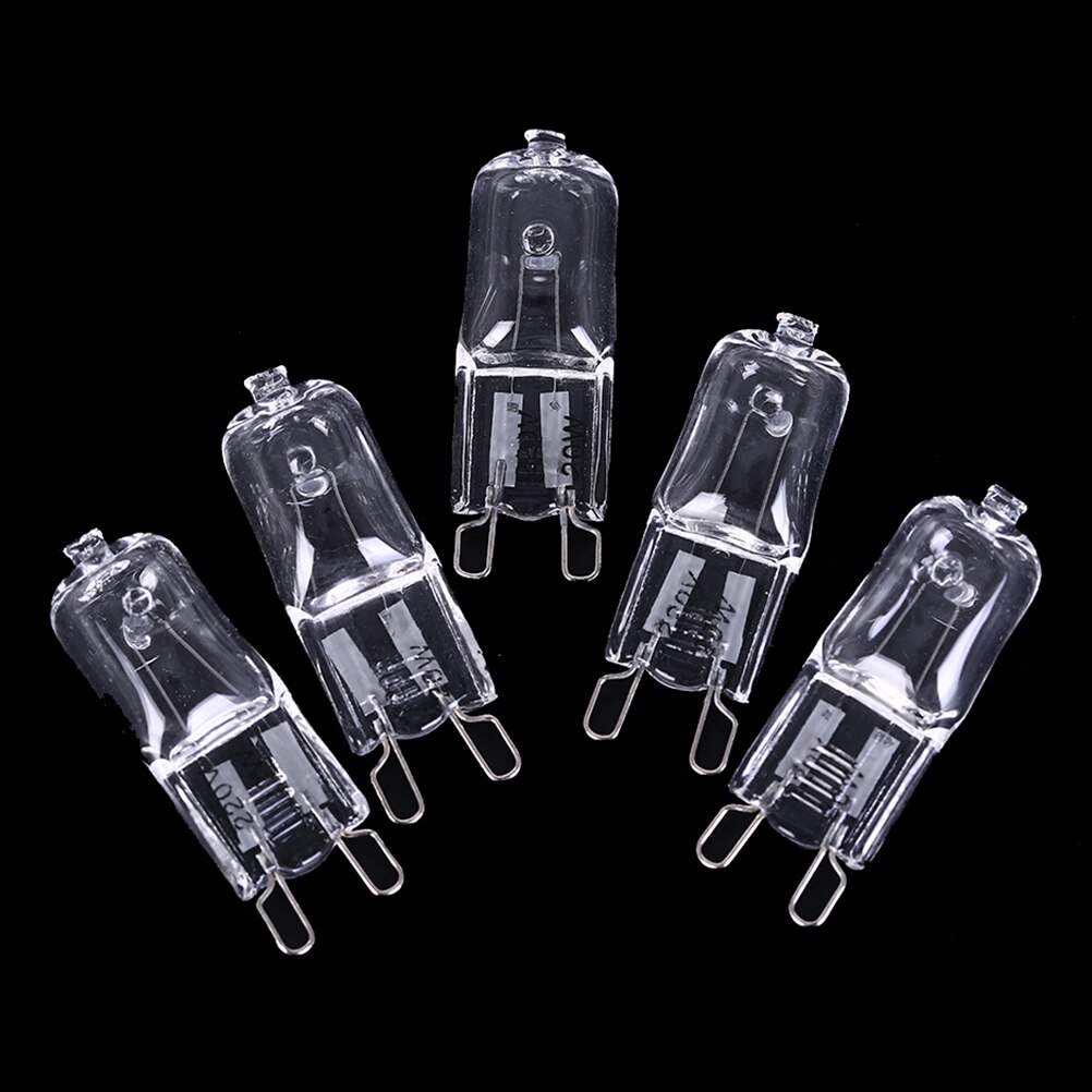 5 stuks dimbare  g9 halogeenlampen 20w/40w/60w 220v 2900k warm wit voor wandlamp helder glas elk met een binnendoos