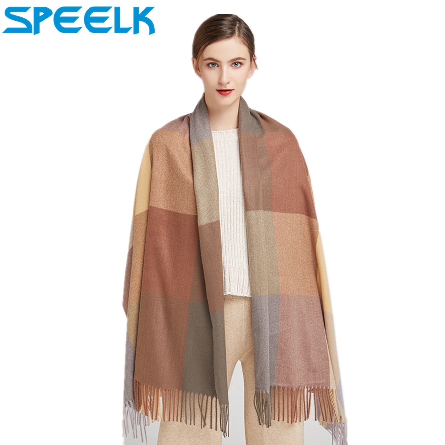 Spring/Winter Women Plaid Scarf Scarves Cashmere Shawls and Wraps Long Foulard Head scarves