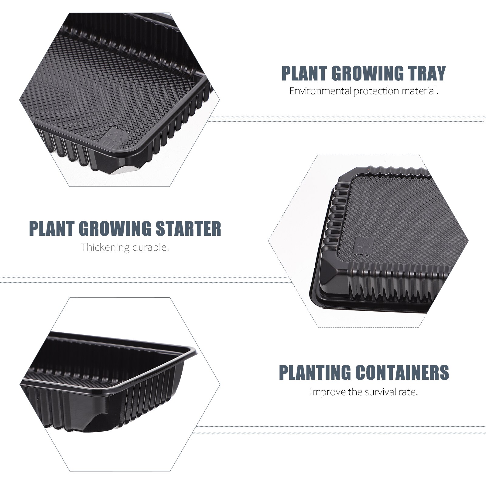 10Pcs Premium Nursery Tray Plant Flower Growth Tray Useful Gardening Tray