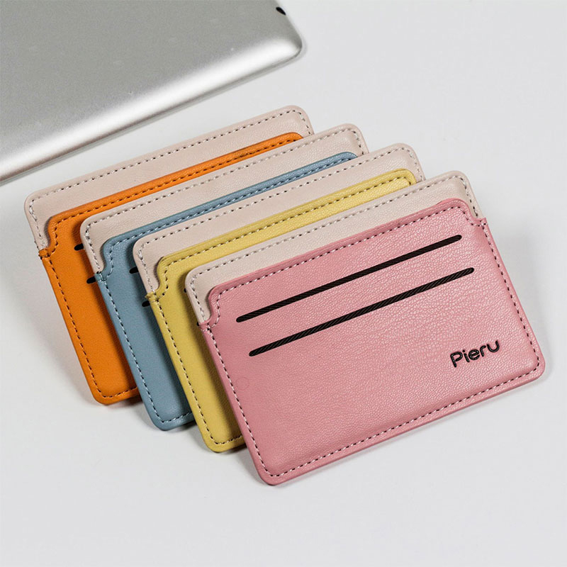 Meerdere Kaartsleuven Kaarthouder Ultra-Dunne Pu Lederen Portemonnee Stiksels Bank Zaken Id-kaart Houder Wallet Case Voor mannen Vrouwen