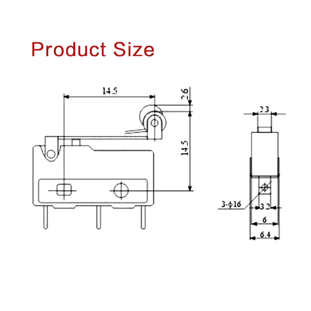 10Pcs/Lot Mini 3 Pin SPDT Micro Limit Switch Roller Lever Arm Snap Action Switch