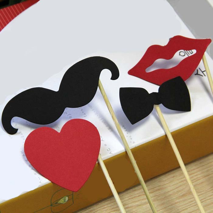 festival supplies 10pcs/set Photo Booth Props Photography mask paper Card Wedding/birthday/baby shower Party event lip/hat