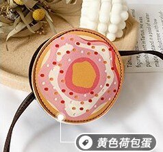 Kid Girls Poached Egg Donut Noodle Pattern Handbag PU Leather Mini Shoulder Messenger Bags Crossbody Wallet 6 Styles: A