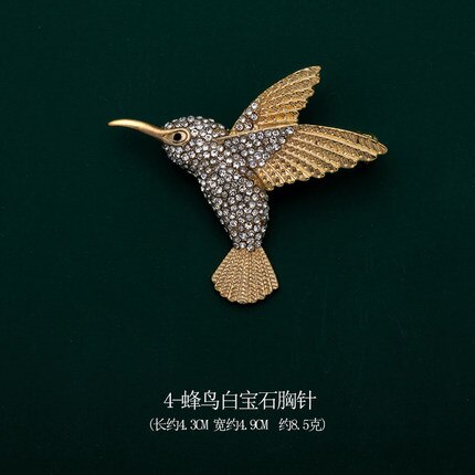 Huanzhi Vintage Druipen Glazuur Zirkoon Parel Abstracte Metalen Animal Broche Voor Vrouwen En Man Kraag Accessoires Sieraden: 13