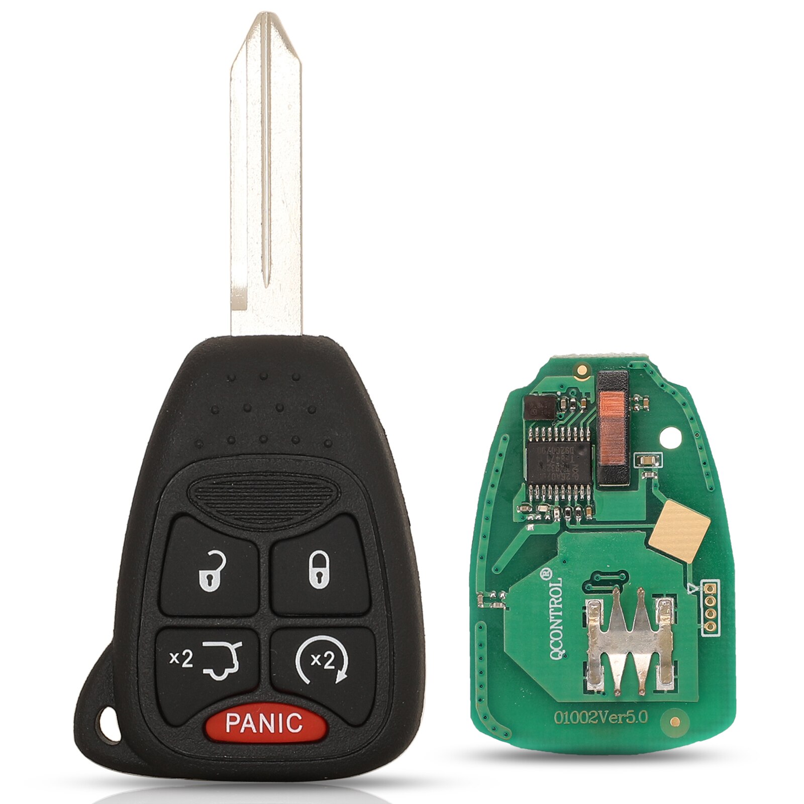 jingyuqin Remote Car key 315/433Mhz ID46 for Chrysler/JEEP/DODGE 300 200 Aspen Sebring Commander CE0888 OHT692713AA OHT692427AA: Orange / 2 Buttons