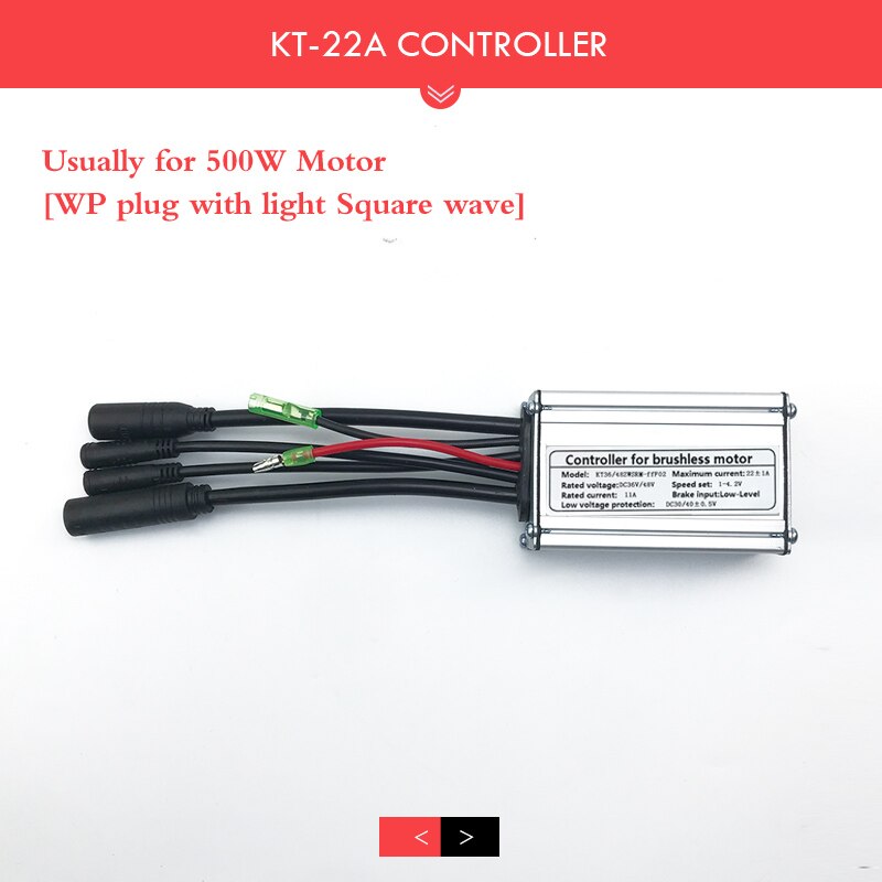Electric Bike Controller 36V48V 22A Ebike KT Controller For 500W 9 Brushless Motors controller Electric Bike Conversion Kits: WP Squarewave light