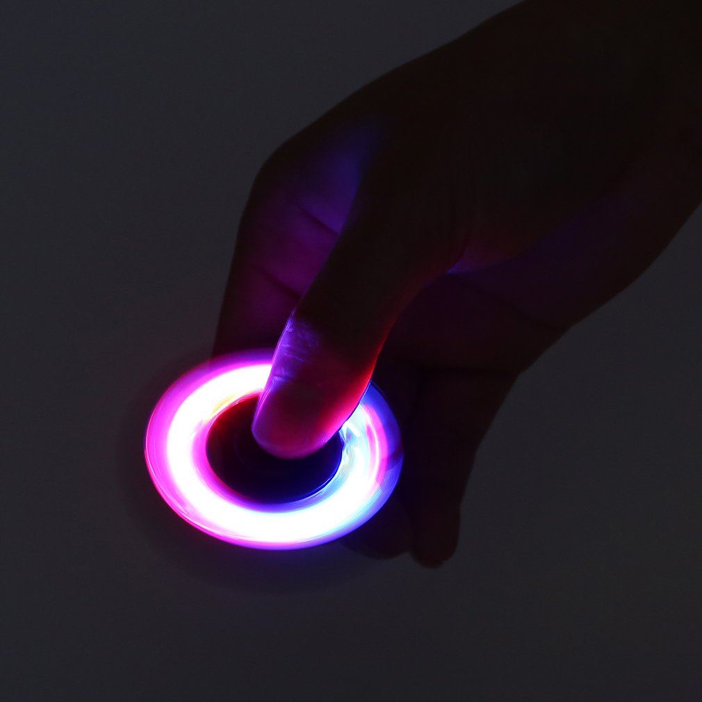 LED Hand Spinner Fingerspitze Spielzeug Aluminium Legierung Dreh Spielzeug Für Autismus Und ADHS Spinner Reduzieren betonen Erwachsene freundlicher Gold