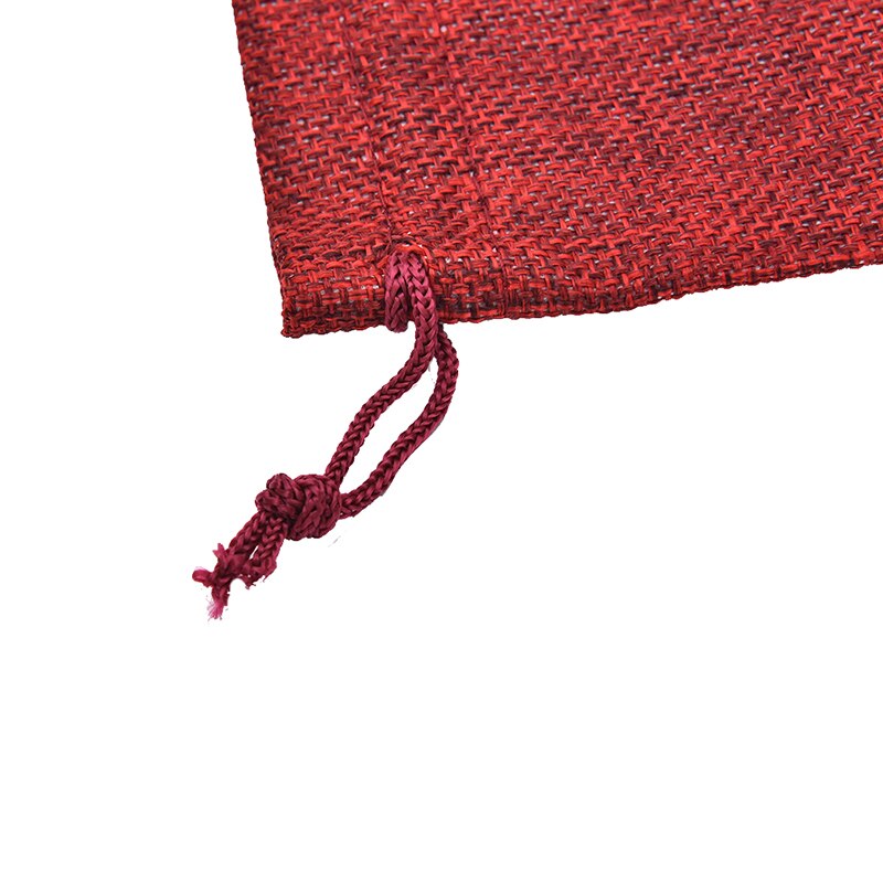 10*14Cm Linnen Hessische Sack Sieraden Pouch Koord Zakken Koord Zakken 10 Stuks