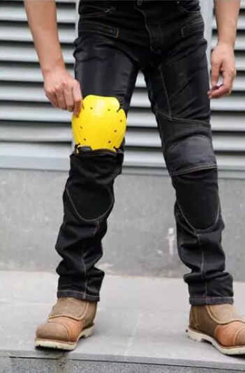 PK-719 Motorfiets Zomer Rijden Broek Anti-Herfst Ademend Motorfiets Concurrentie Denim Broek 01: Black / xxxxl