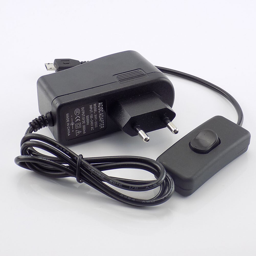 Micro usb ac til  dc 5v 3a 3000ma strømforsyning adapter oplader transformer til raspberry pi zero tablet pc switch eu/us stik  h10