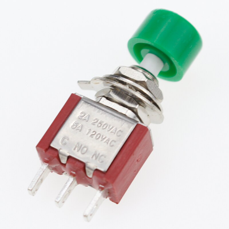 5 pièces 3Pin C-NO-NC 6mm Mini bouton poussoir de retour automatique momentané ON-(ON) 2A 250VAC/5A 120VAC interrupteurs à bascule