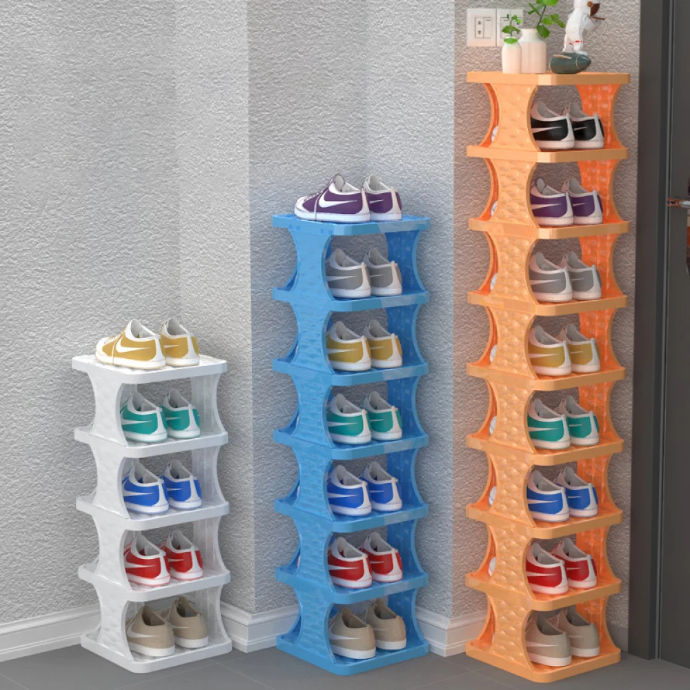 Schuhregal, Schuh-Organizer mit mehrschichtigem farbigem Schrank, Schuhregale, einfaches Schuhregal, abnehmbare Schuhregale für Schlafzimmer