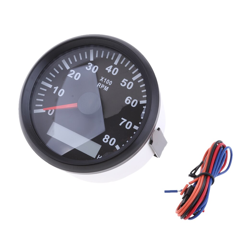 85mm Universal- Auto-Tachometer Tacho Messgerät Meter LED 0-8000 RPM #2