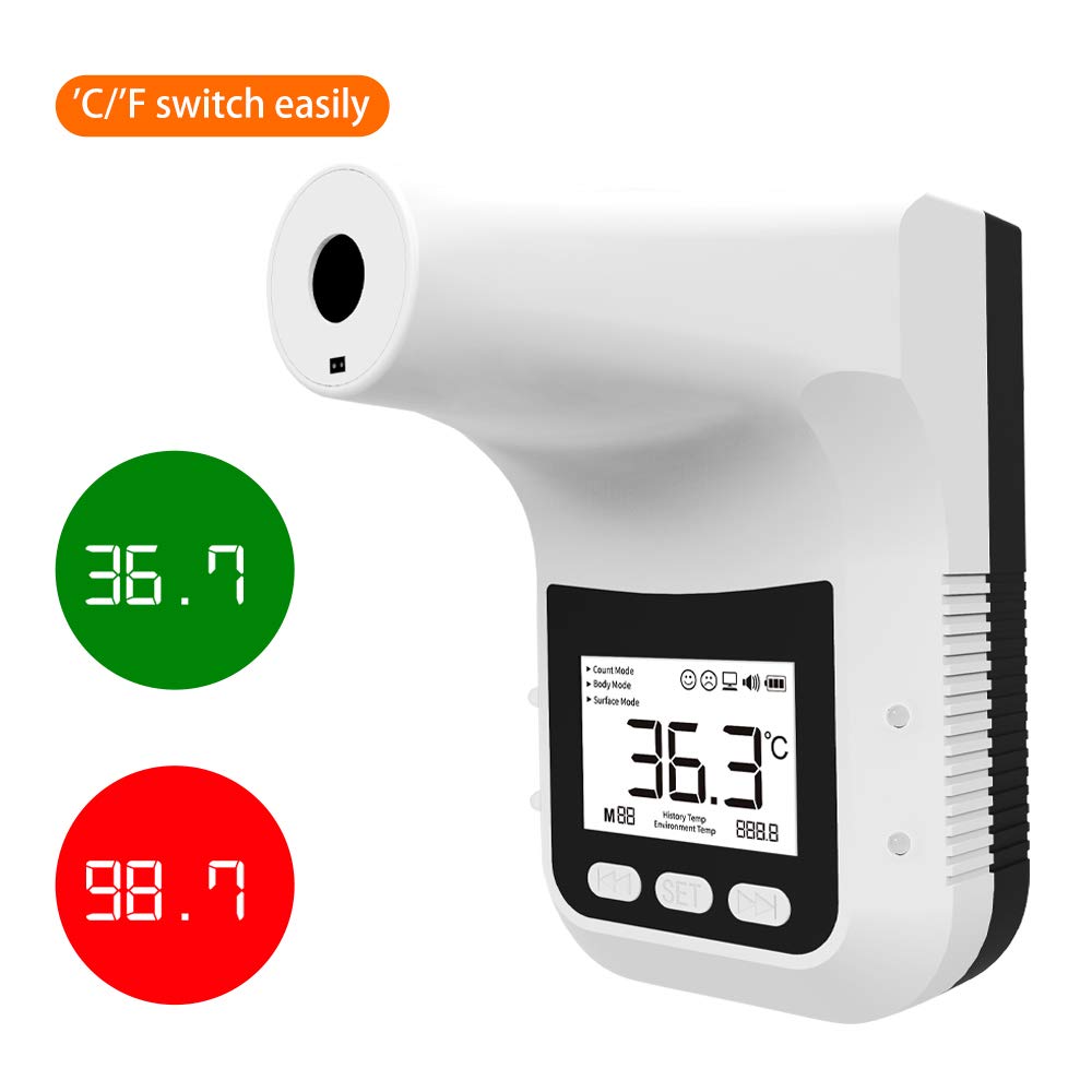 Wall Mounted Thermometer K3 PRO Non-Contact Infrared Temperature Measurement Forehead Thermometer with Alarm for Office Home