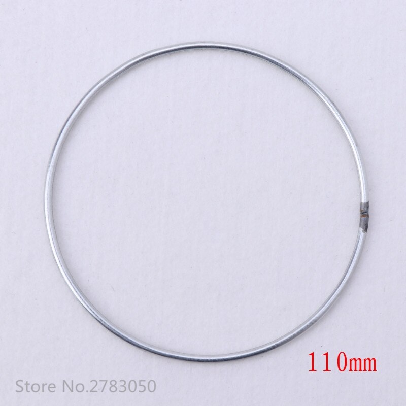 30-160mm 17 Size Ronde Metalen Hoop Zilver Dreamcatcher Ring Wandkleden Macrame Ambachten Thuis DIY Decor Droom catcher Accessoire: 110mm