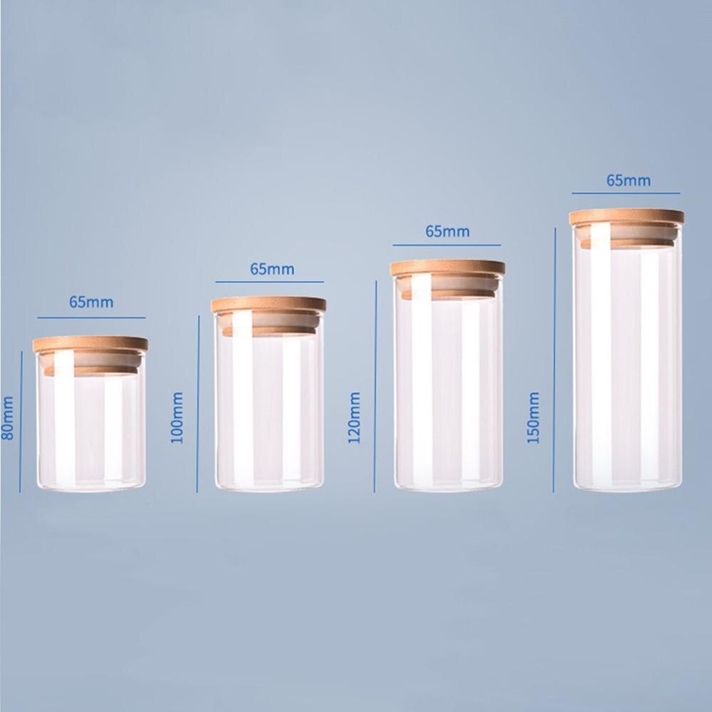 Transparent High Borosilicate Glass Kitchen Storage Bottle Store Food Ingredient Candy Biscuit Storage Jar Organization