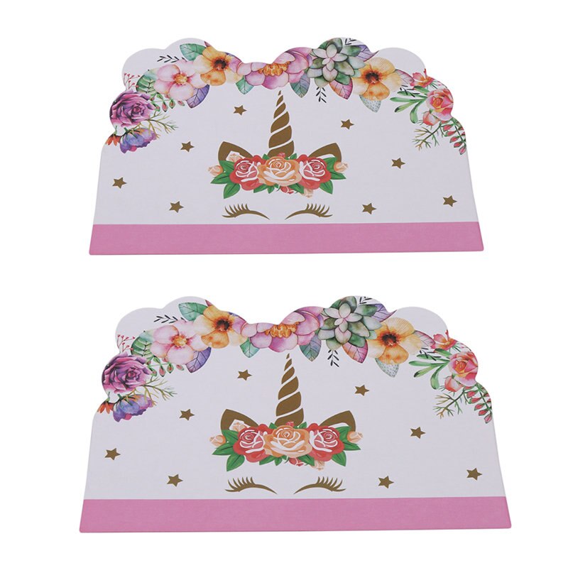 10pcs/ Unicorn Birthday Party Decor Invitation Cards Theme Children Party decorations Girl Kids favors Happy Birthday supplies