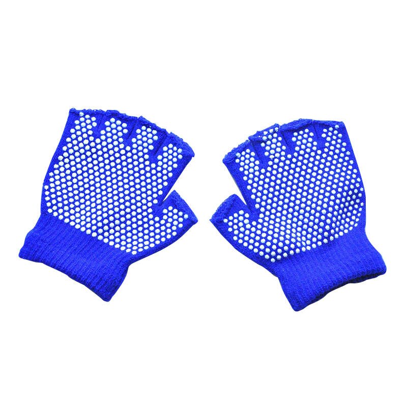 Warmom crianças quentes inverno ao ar livre esportes handguards antiderrapante pequenas partículas meio dedo luvas de malha: T6