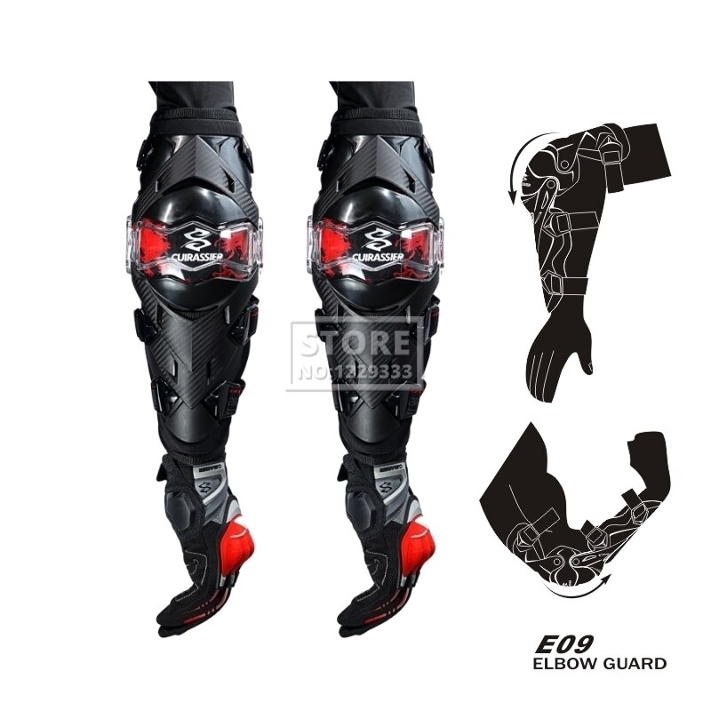 Motorcycle Protection Motocross Elbow Pads Motorcycle Elbow Guard Kneepads Moto Equipement Racing Riding Dirt Bike Protection: E09 ElbowPads RED