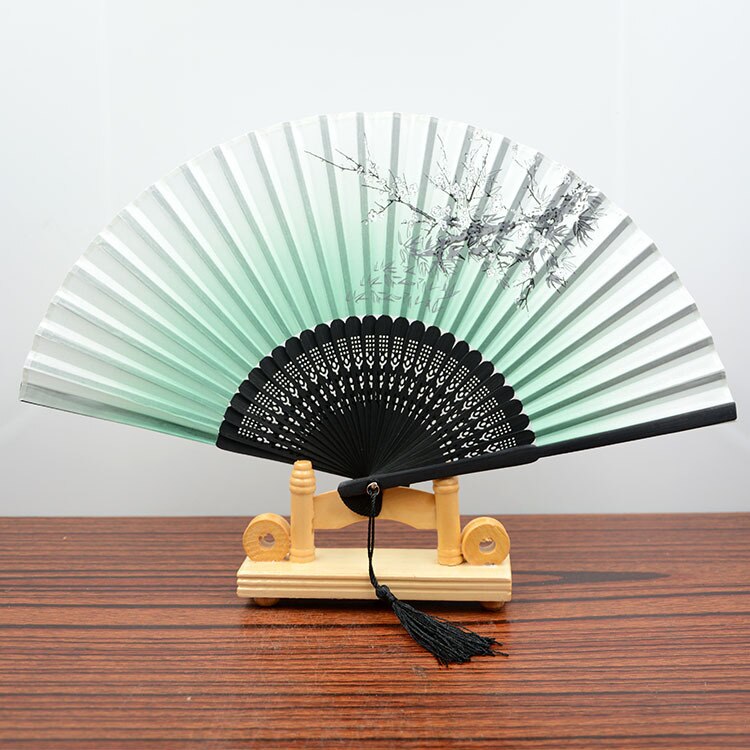 Mini portable ladies folding fan cherry blossom bamboo and wind Japanese ITAS6647A