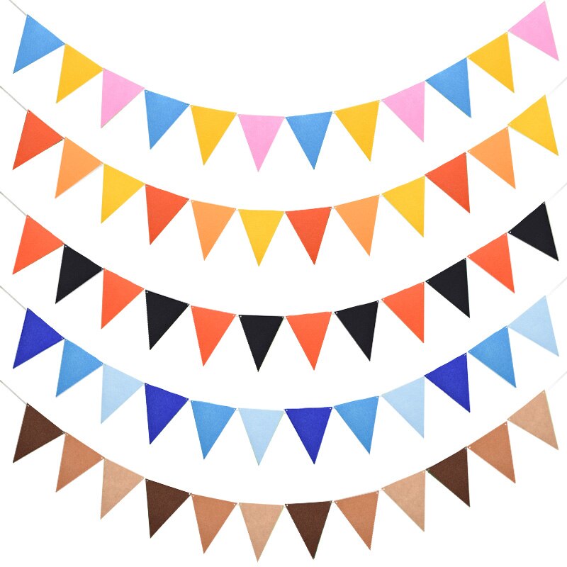 2.5m 12 flaggor bunting banderoller vimpel non-woven girlander flaggor baby shower bröllopsfest vimplar hängande girlander dekor tillbehör