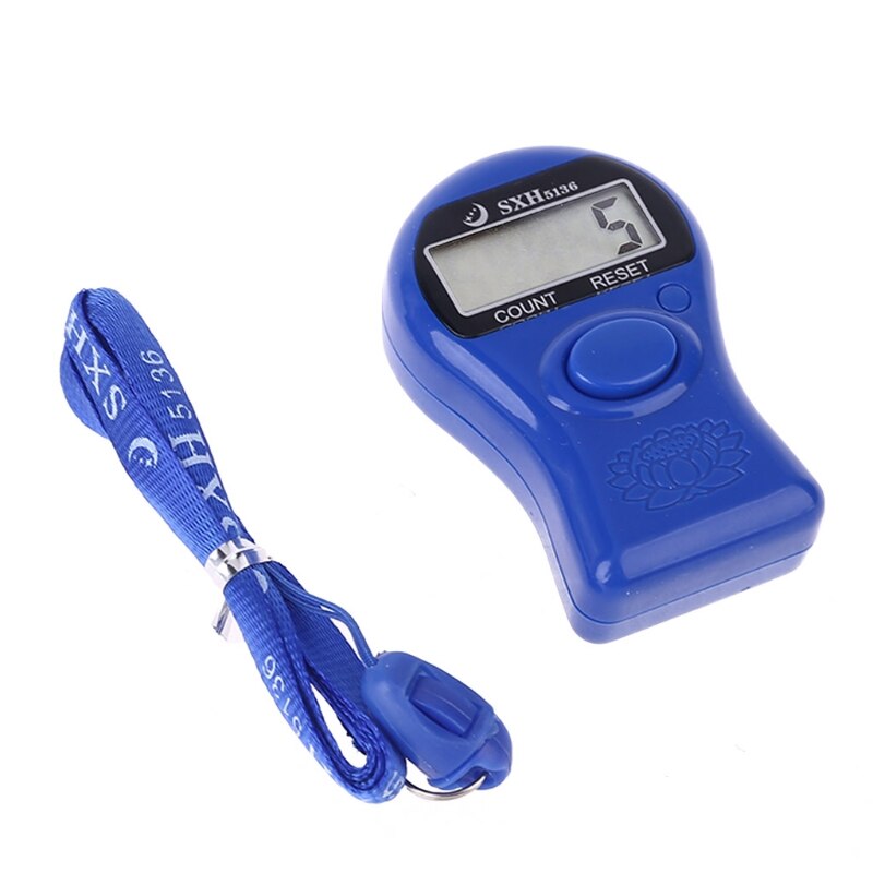 Portable Digital Electronic Counter with Lanyard Decompression Finger Tool R9JC: BL