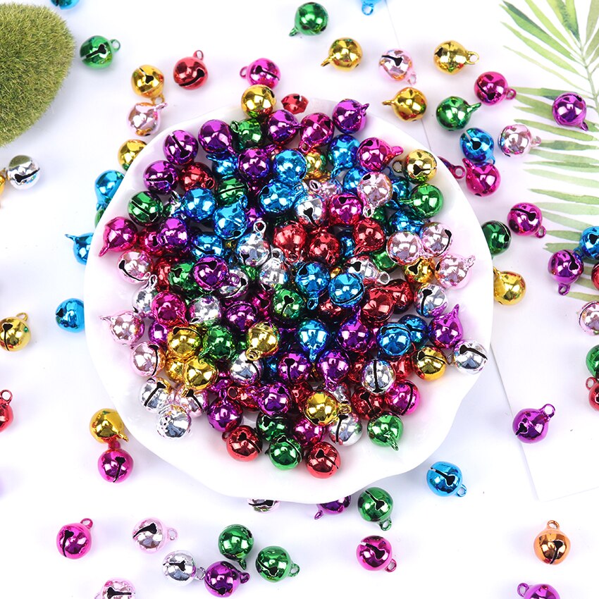 30 stk farverige jingle klokker løse perler små vedhæng festival fest juletræ dekoration diy håndværk tilbehør