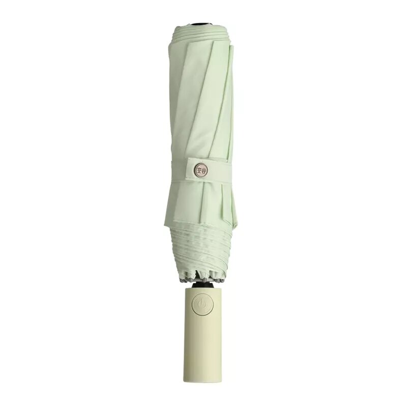 Paraguas automático plegable para hombre y mujer, sombrilla reflectante UV a prueba de viento, de aluminio, para verano e invierno: Green