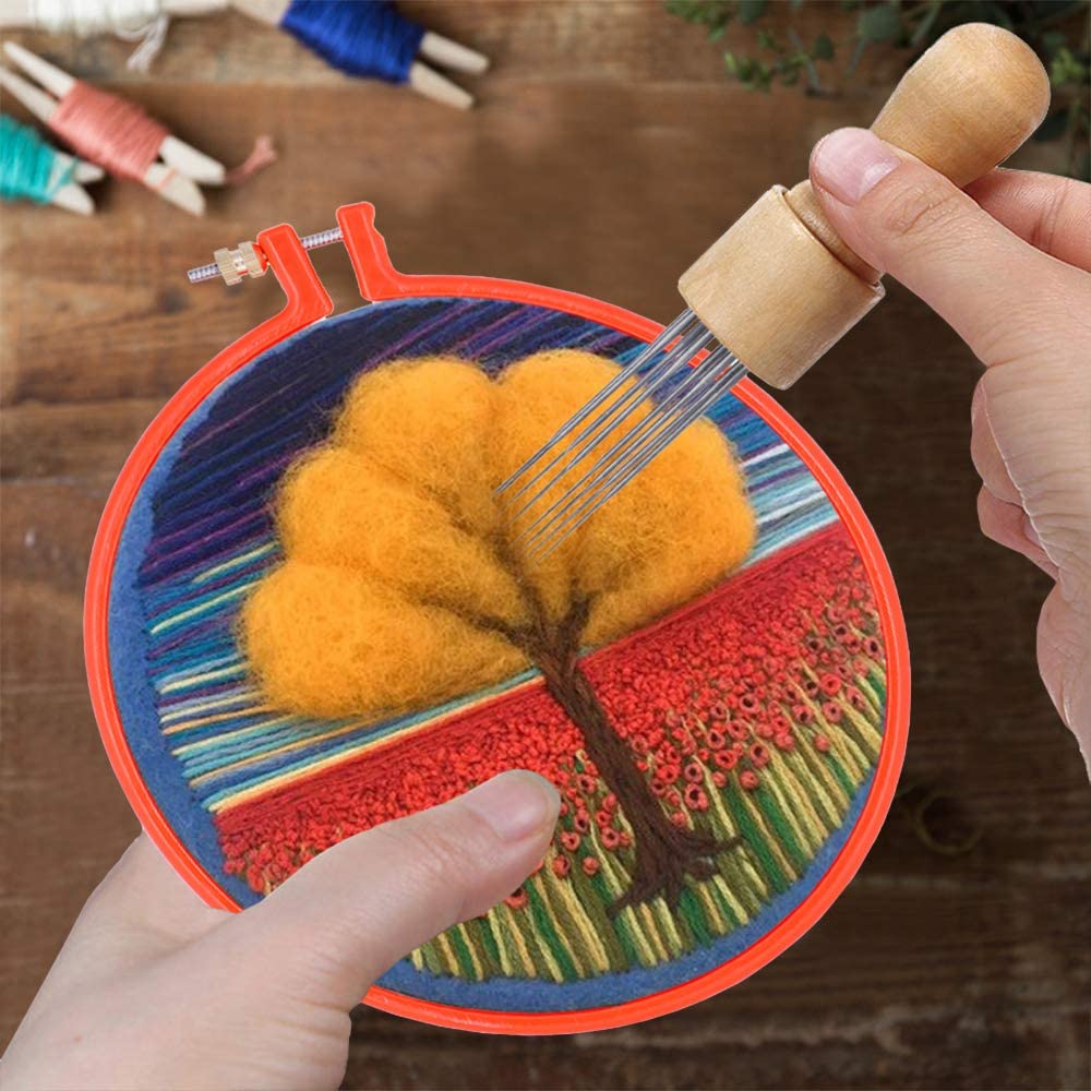 LMDZ DIY Wool Embroidery Kits For Beginners 3D wool Embroidery Kits Cross Stitch Kits Embroidery Set as Best Home