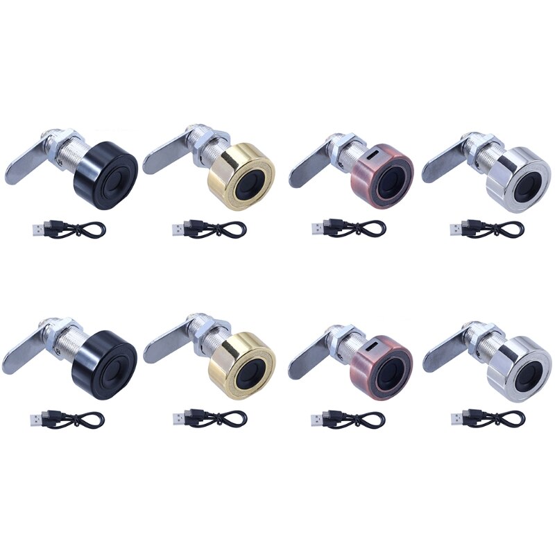 6XDD Biometric Fingerprint Drawer Lock for Mailboxes School Lockers Keyless File Drawer Wardrobe Lock Safe