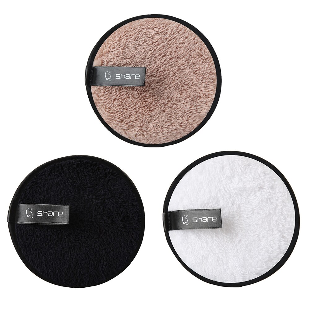 ELECOOL 1 pc café/blanc/noir couleur paresseux démaquillant bouffée bonne Fiber douce Double face microfibre daim démaquillant bouffée