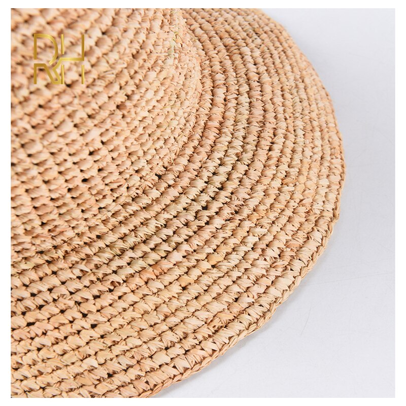 Casquette,Chapeau de pêcheur en paille pour femme, style japonais
