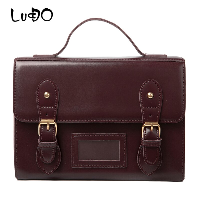 Vintage sacs à main huile cuir femmes sac de messager rétro femme épaule sac à bandoulière fille étudiant adolescent cartable Bolsa: winered