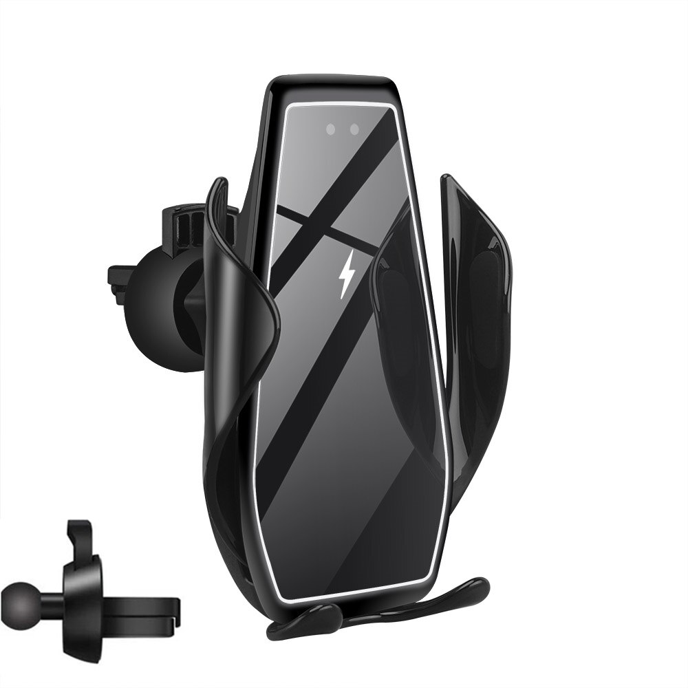 Automatische 15W Wireless Car Charger Telefoon Houder Voor Iphone 11 Xs Xr X 8 Qi Snel Opladen Inductie Mount voor Samsung S20 S10 S9: Air Vent Black