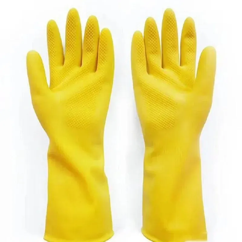 Guantes para lavar platos de látex para mujer, impermeables, para el hogar, cocina, cuenco para lavar ropa, limpieza de verduras para el hogar: M