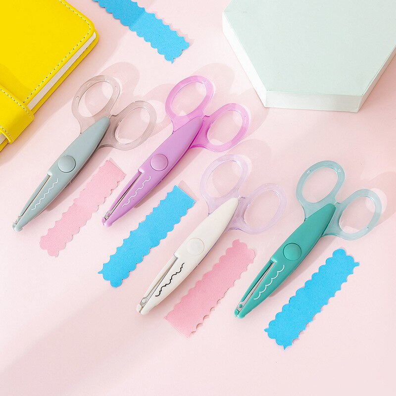Sharkbang 1PC Kawaii Handmade Lace Art Scissors Students DIY Paper Cutting Tools School Children Stationery
