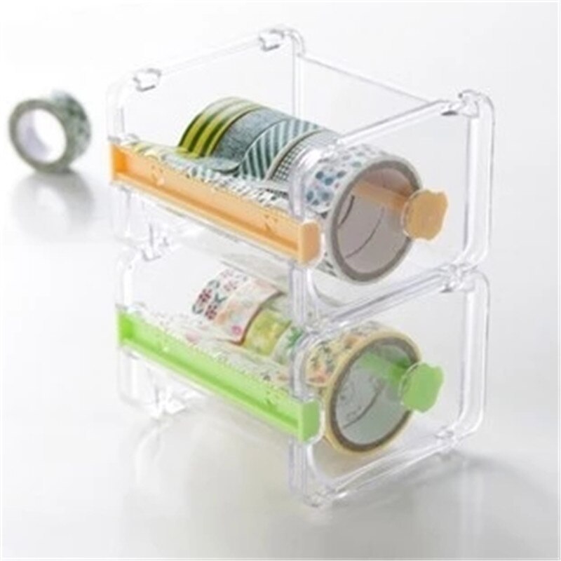 1PC Stationery Masking Tape Cutter Washi Tape Storage Organizer Cutter Office Tape Dispenser Office Supplies