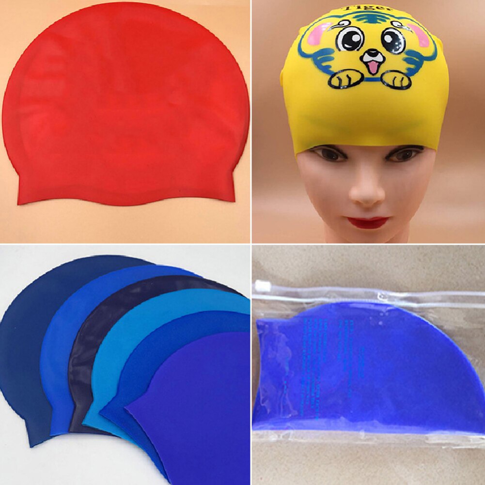 Pure Silicone Ear Protection Swimming Cap Children's Swimming Pool Cap Swimming Cap