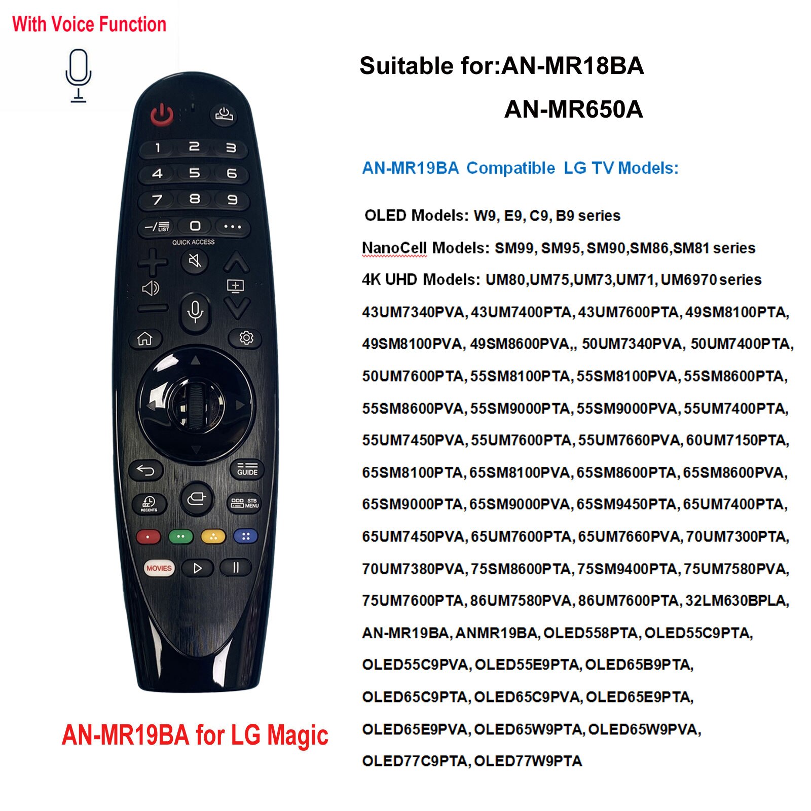 Mando a distancia para televisor LG, Control remoto mágico de TV Original/copia por voz, AN-MR18BA, AN-MR19BA, MR20GA, AN-MR600,