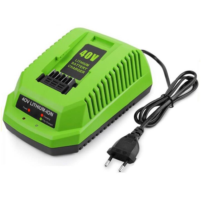 40V Lithium Battery Charger for GreenWorks 29482 G-MAX 40V Li-Ion Battery 29472 29482 29652 G40825: Khaki