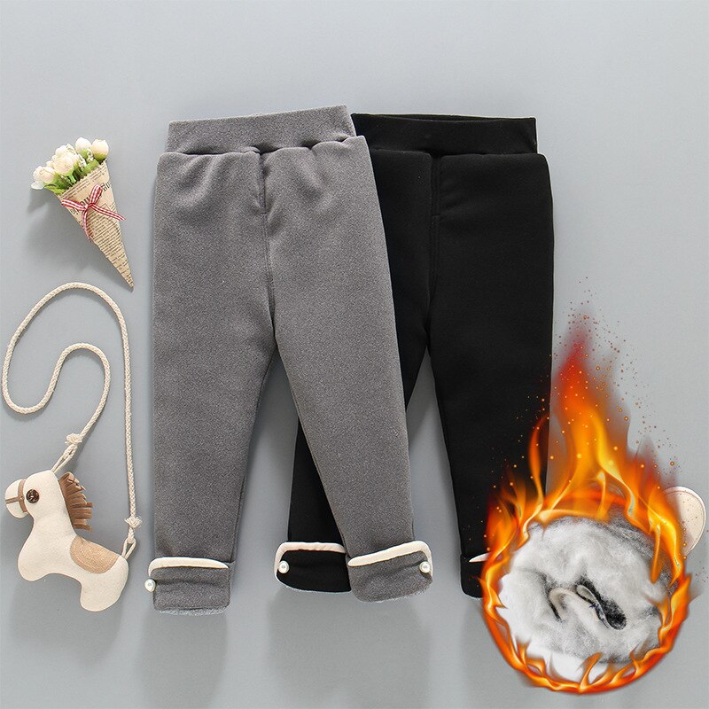 Pantalones de algodón para niñas, mallas gruesas acolchadas de cuatro capas, cálidas y ultragruesas, ropa de invierno