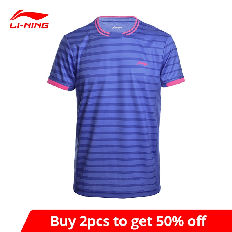 Li-Ning Men's Badminton Shirts AT DRY Breathable Regular Fit Sports T-Shirts LiNing li ning Tee AAYM143 MTS2646