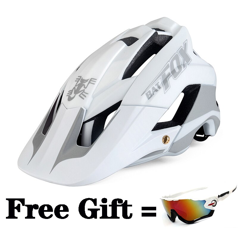 BATFOX Bike Helmet Night Reflective Cycling Helmet MTB Casco Bicicleta MTB Bicycle Helmet Capacete Ciclismo Cycle helmets: M776-White-3