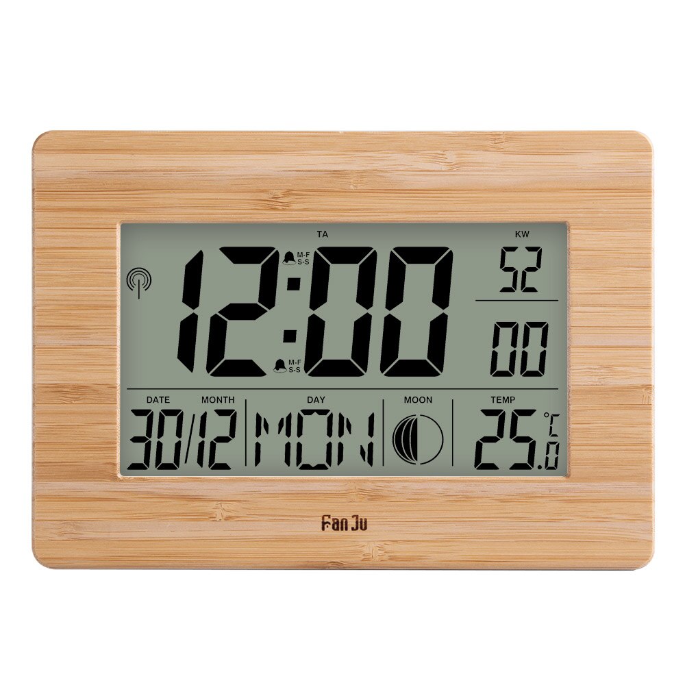 FanJu FJ3530 LCD Digital Wall Clock Alarm Big Size Number Multifunction Temperature Table Clocks Bedside thermometer Large clock: Default Title