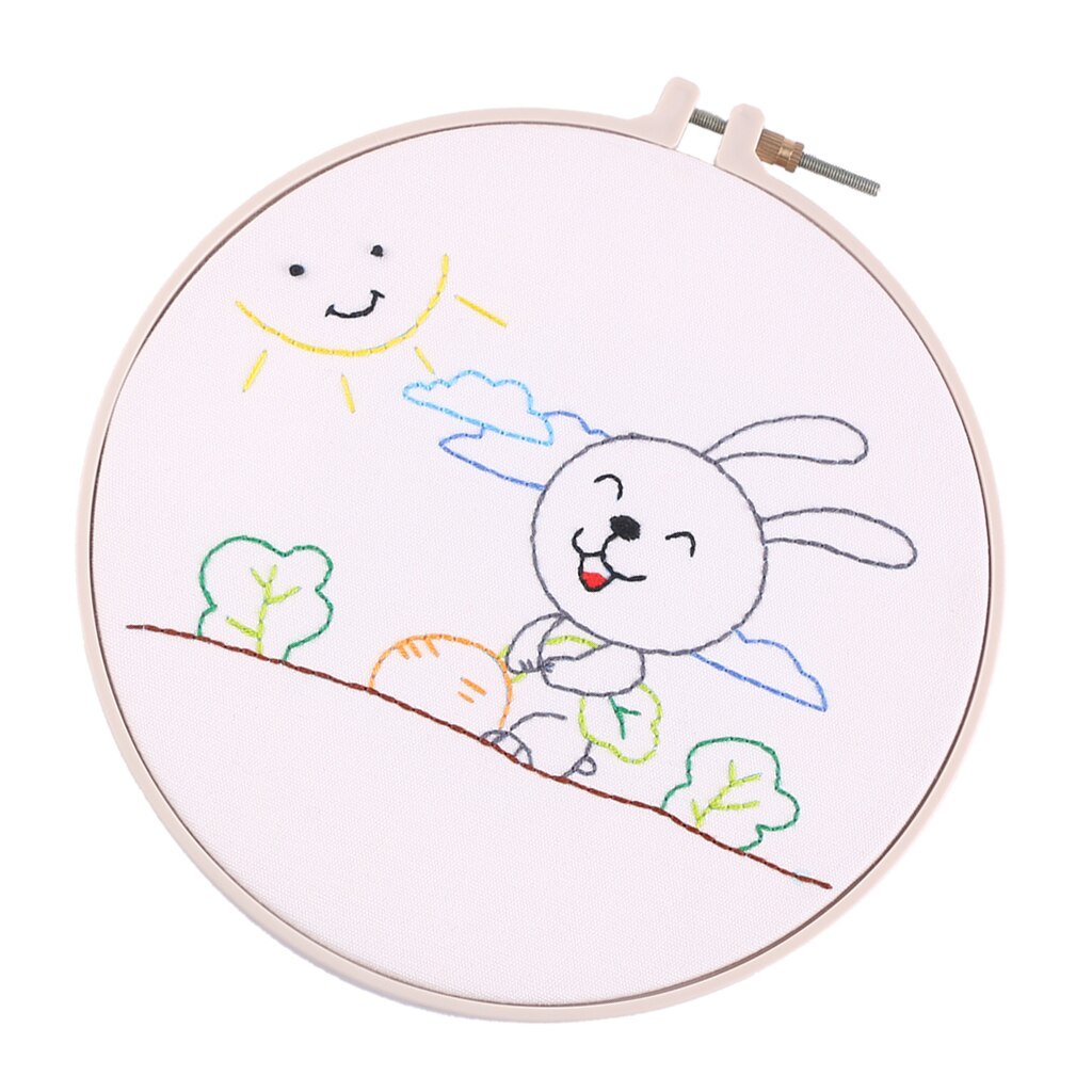 Coelho fofo em ponto cruz incluído: desenhos de fios em tela bordada,