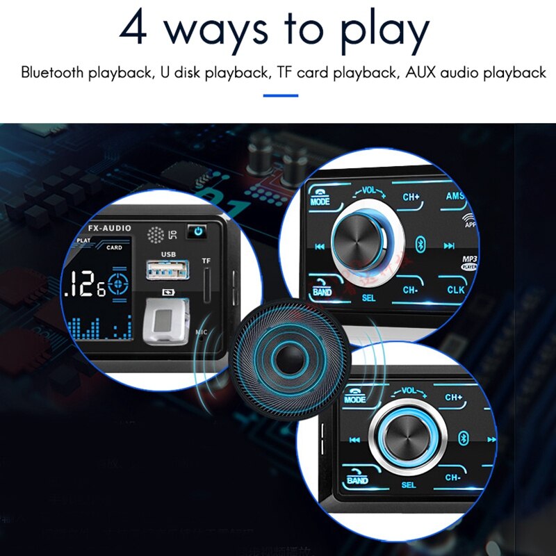 Bluetooth Car Audio Stereo Receiver -Bluetooth Car Stereo Audio Single DIN in Dash 12V FM Receiver MP3 Radio Player