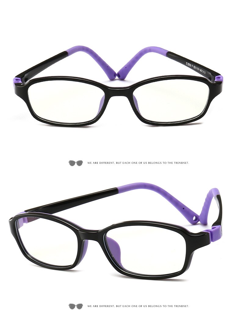 Vcka børn anti-blå lys briller ramme  tr90 computer pige spil beskyttelsesbriller dreng silikone børn ultralette briller: 3