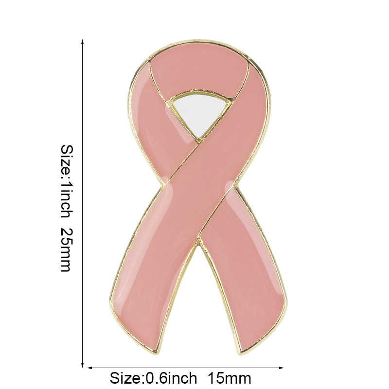 Lint Borstkanker Awareness Revers Pin Aids Metalen Badge Pin Broche Decoratieve Knoppen voor Kleding XY0025: Silver Plated
