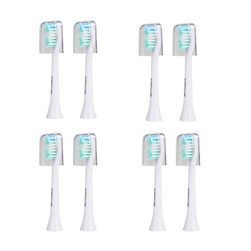 2 pcs Toothbrushes Head for Sarmocare S100 Ultrasonic Sonic Electric Toothbrush fit Digoo DG-YS11 Electric Toothbrushes Head: 8pcs white s100 head