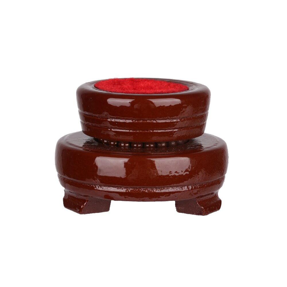 Retro Desktop Ornament Ball Display Stand Fixed Crystal Sphere Base Square Glass Holder Wood Pedestal Transparent Support: 5